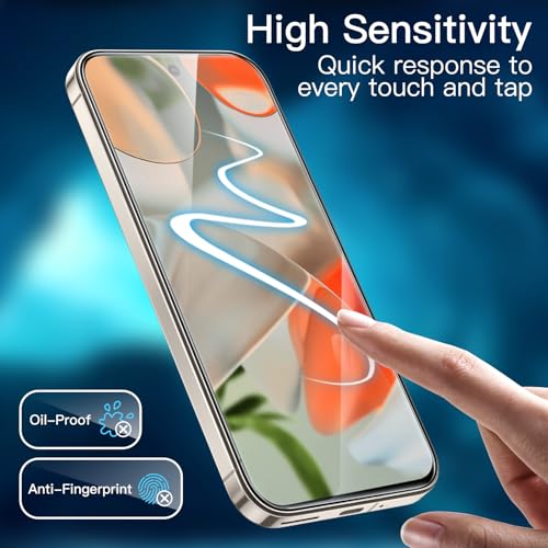Image of JETech Tempered Glass Screen Protector Guard for Google Pixel 10 Pro XL /Pixel 9 Pro XL with Easy Installation Tool, Fingerprint Compatible, HD Clear, 3-Pack