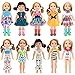 SOTOGO 10 Sets American Wellie Doll Clothes Outfits Dresses Pajamas Swimsuit, Girl Wishers Doll Clothes Fit for 14 to 14.5 Inch Dolls