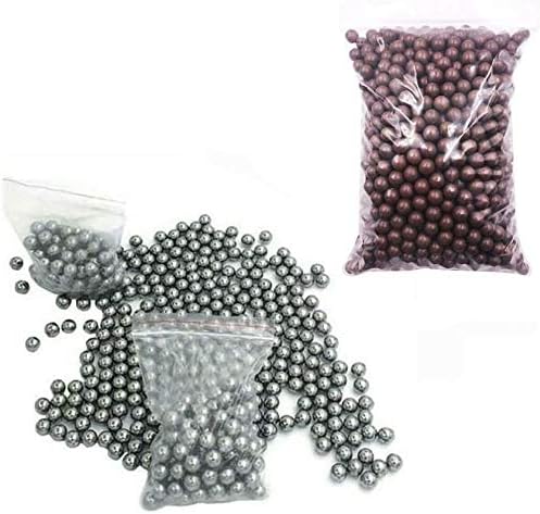 200Pcs Set Slingshot Ammo 100pc Mud Balls Clay + 100pc Silver Ball Bearings Hunting BB Catapult Stainless Steel Sling Shot Ammunition Target Hard Shooting 8mm 10mm