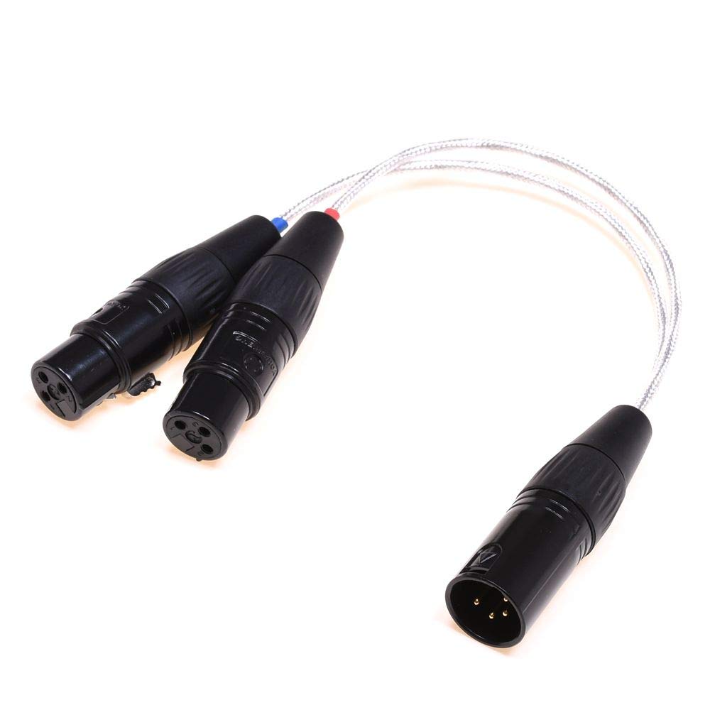Amazon.co.jp: デュアル3ピン XLR - 4ピン XLR 20CM クリアシルバー