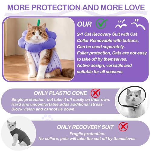 EMUST Recovery Suit for Small Dogs After Surgery, Soft E-Collar Alternative Surgical Wear, Breathable Anti-Licking Post-Op Clothes for Spay, Birth Control & Comfortable Recovery(Grapes,L) — view 5