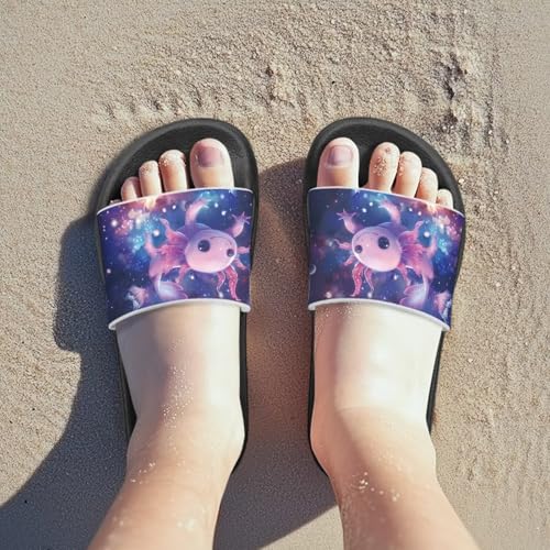 Image of Unisex Slides for Girls Boys Comfortable Slippers Slides Non-slip Shower Shoes House Fashion Thick for Indoor & Outdoor Gifts