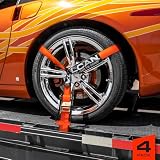 VULCAN Car Tie Down with Snap Hooks - Lasso Style - 2 Inch x 96 Inch - 4 Pack - PROSeries - 3,300 Pound Safe Working Load