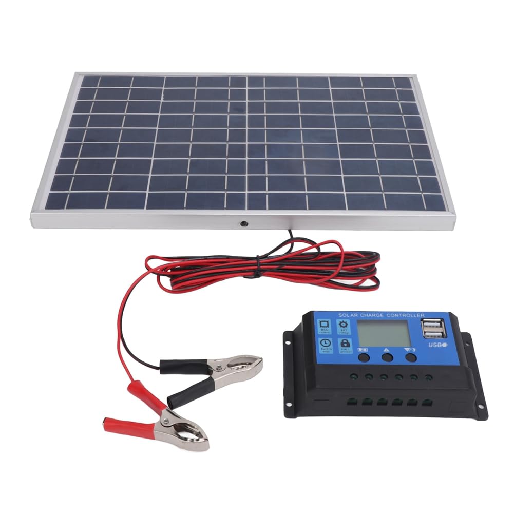 Osmond 30A Solar Charge Controller Solar Panel 10W 12V Polycrystalline IP65 Waterproof Portable Combo for Outdoor