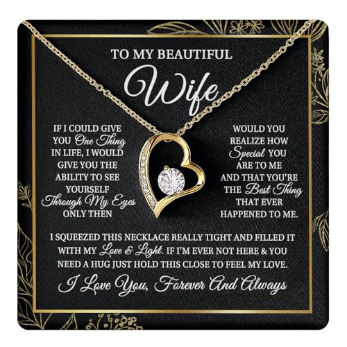 Yametee Personalized To My Wife Necklace From Husband I Love You More Wife Birthday Anniversary Wedding Valentines Christmas Customized Message Card