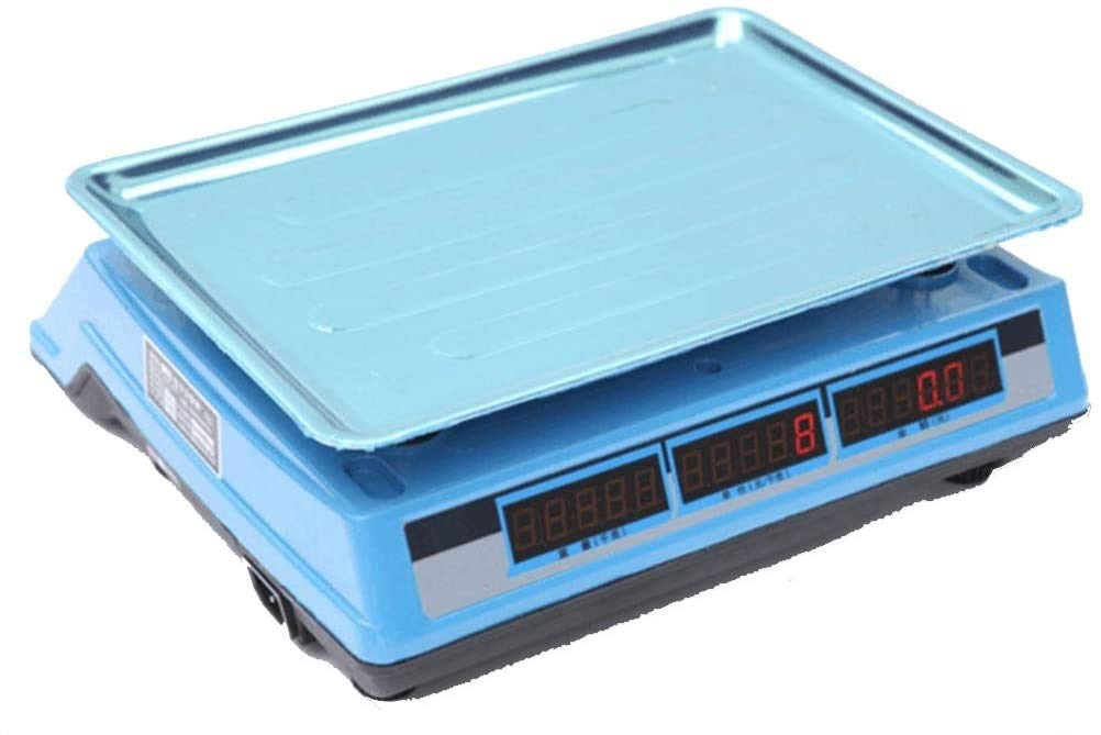 Pesage électronique 40 kg/2 g - Haute précision - En acier inoxydable - Avec écran LCD rétroéclairé - Mode de décapage - Fonctionnalités pour vente au détail - Balances de supermarchés