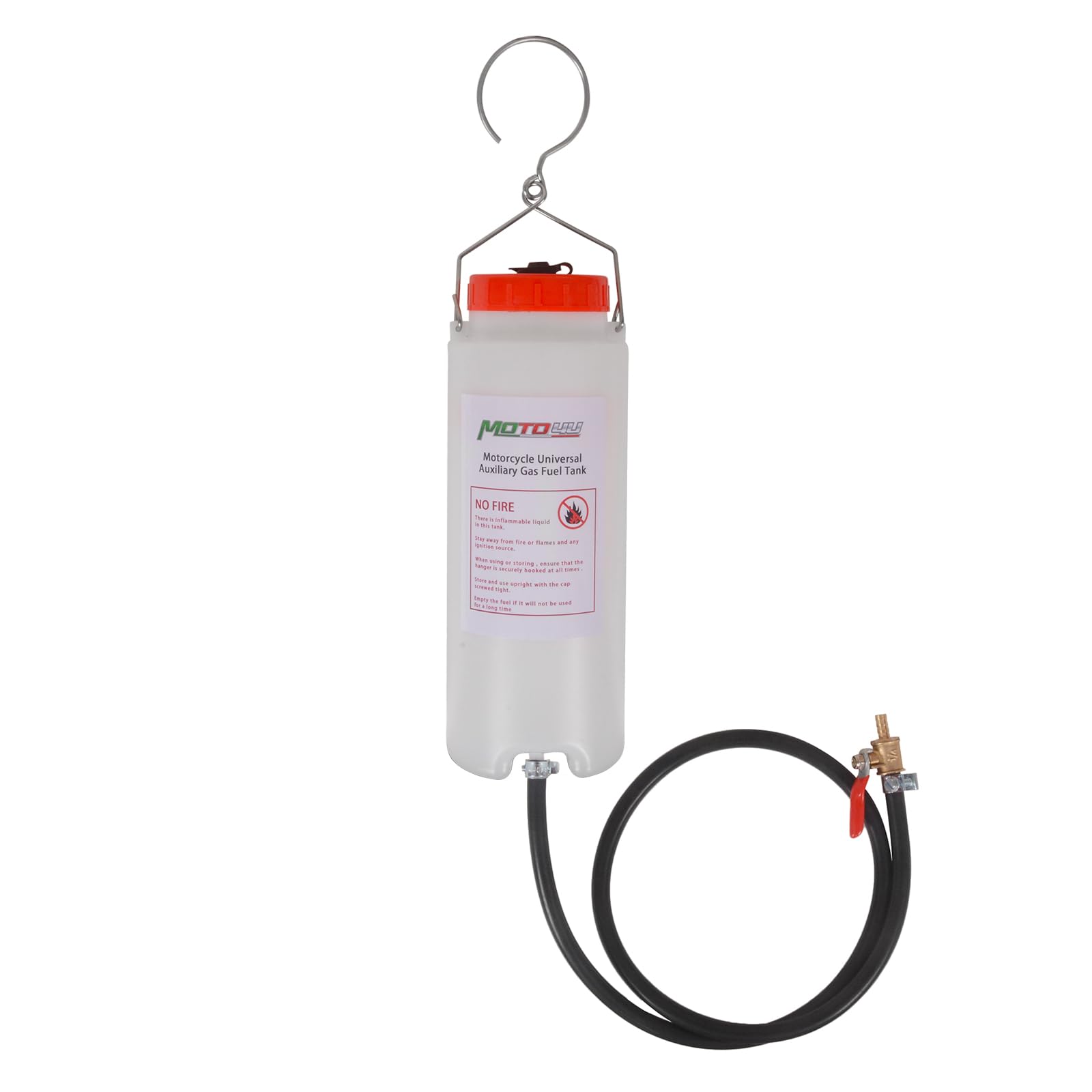MOTO4U Depósito auxiliar de combustible universal para motocicleta, kit de reparación de tanque de 1000 ml con manguera y válvula de corte