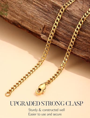 Image of Jstyle 3.5mm Gold /Silver /Black Stainless Steel Cuban Link Chain Necklace