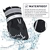 REESTBOO Dog Boots, 4 Pcs Waterproof Dog Shoes Pet Rain Boots with Reflective Straps & Anti-Slip Soles, Doggie Paw Protectors Pet Running Shoes for Outdoor Indoor Wearing (Black, L)