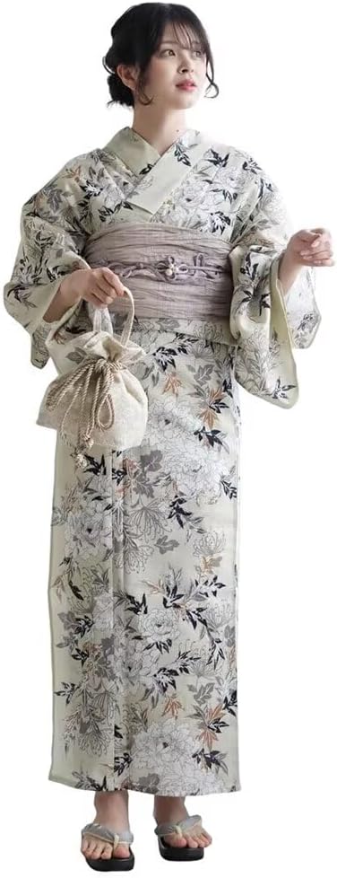 Women's Traditional Kimono Robe Costume Floral Print Yukata Dress Japanese Style Kimono Casual Clothes