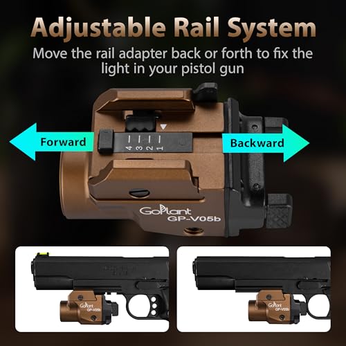 Image of 1500 Lumens Aircraft-Grade Aluminum Compact Pistol Flashlight, Picatinny Flashlights Laser Weapon Light, Subcompact Tactical Pistol Lights,Green Laser Light Combo For Handgun, Rechargeable Gun Laser
