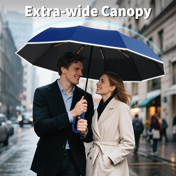 Image of Seniny Windproof Travel Umbrella, Automatic Umbrellas for Rain, Portable & Compact Umbrellas for Backpack, Strong UV for Protection, Folding Small Sun Umbrella for Car, Walking, Coral Pink, 38 inches