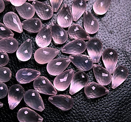 Gouttes de quartz rose 16x12mm pour créer vos propres boucles d'oreilles bohèmes et romantiques