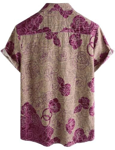 Image of VATPAVE Mens Casual Hawaiian Floral Shirts Short Sleeve Button Down Tropical Shirts Beach Summer Shirts
