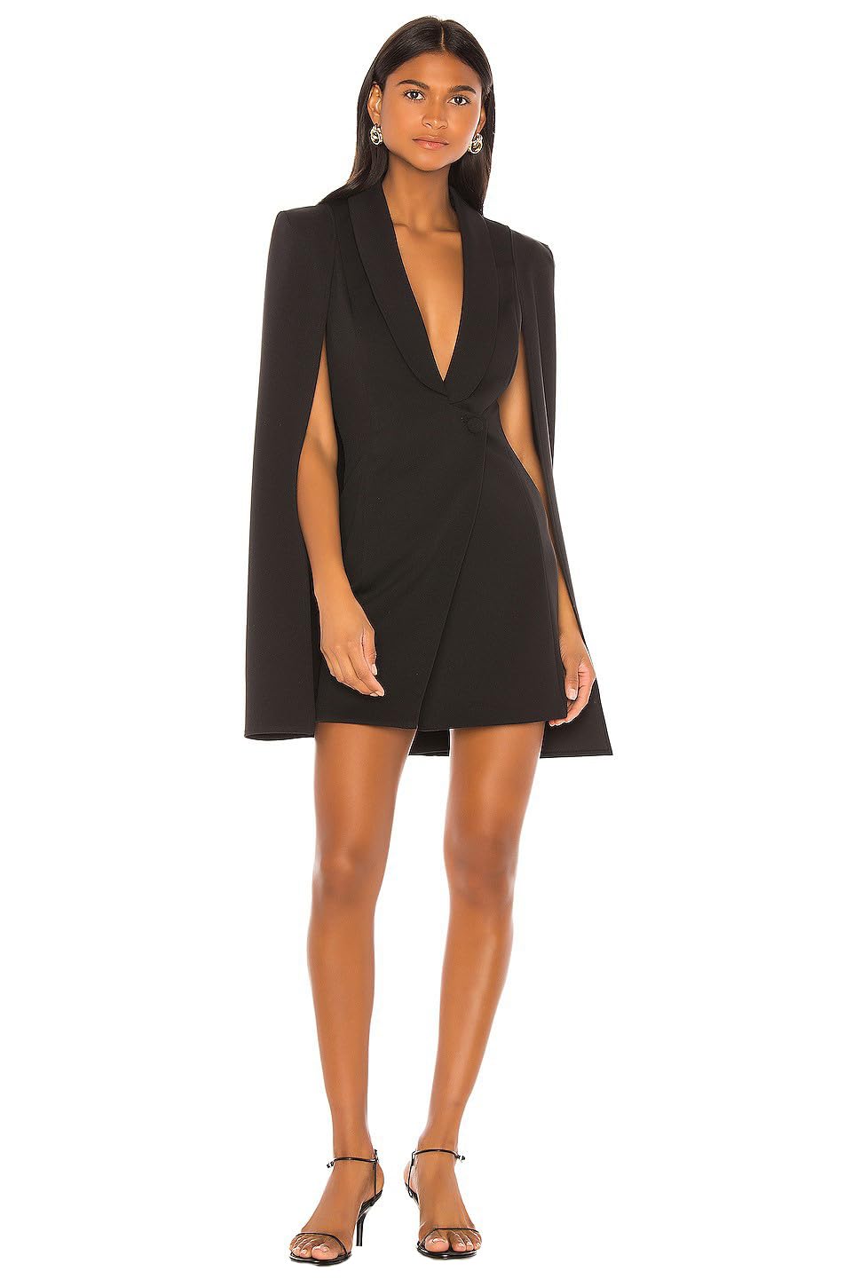 Womens Cape Blazer Split Long Sleeve Open Front Cloak Jacket Business Casual Suit Coat