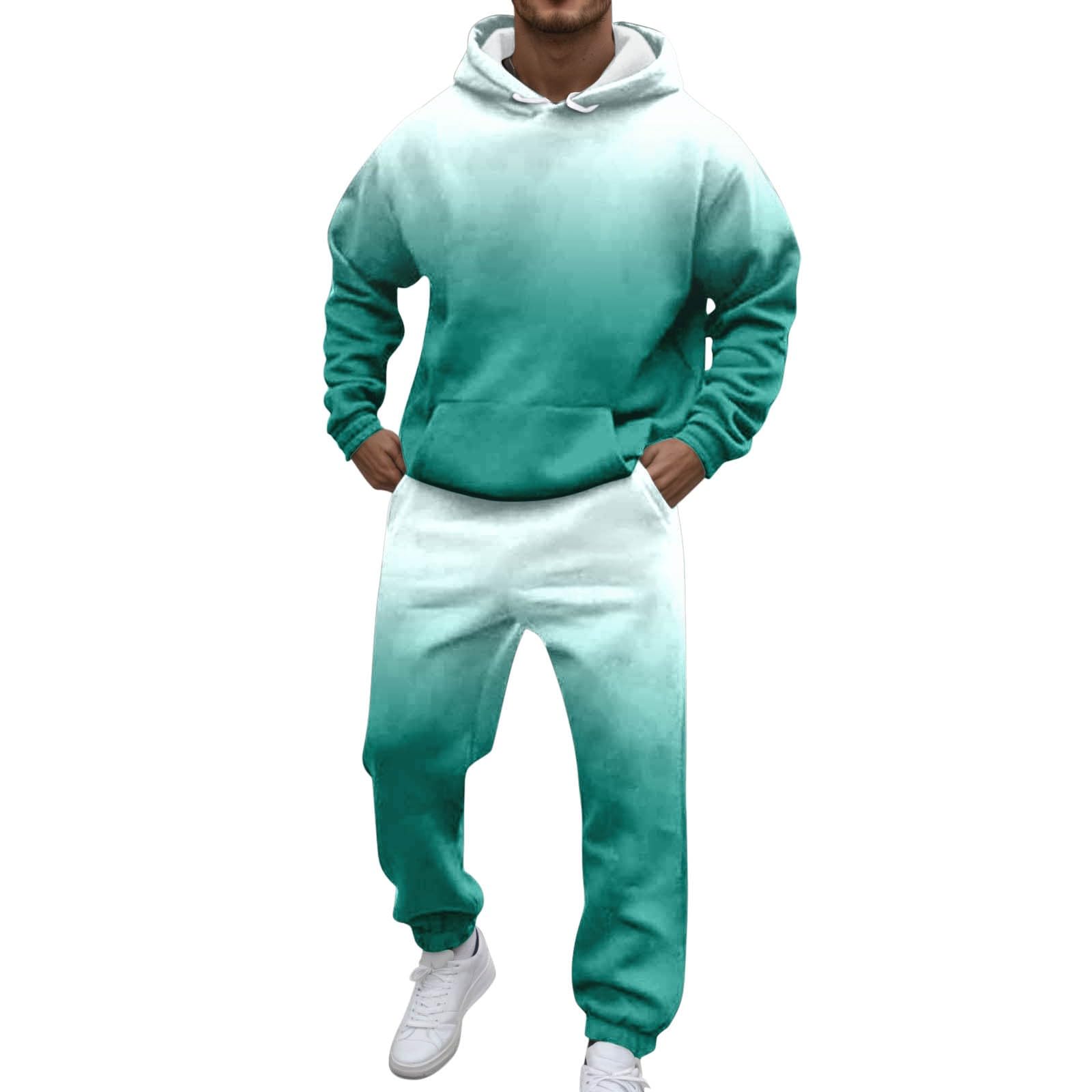 Tuta Uomo Completa Ginnastica Felpa e Pantaloni Jogging Set Fitness Tute Completa 2 Pezzi Larghi Sportivo Palestra Completi Completo
