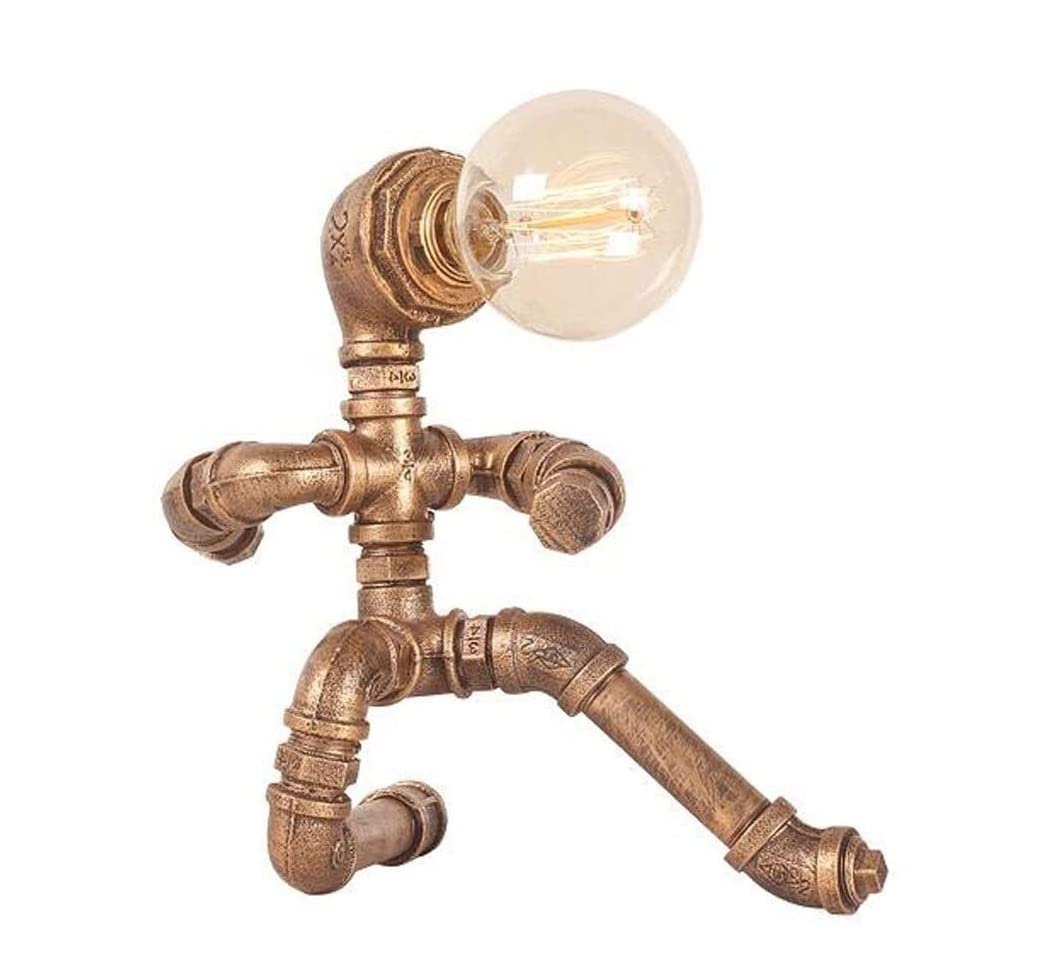 Lampa Stołowa Do Salonu Lampa Stołowa W Stylu Vintage, Retro Przemysłowe Żelazne Rury Wodne Lampa Biurkowa Lampka Nocna Lampka Nocna Sypialnia Biuro Badania Lampa Led Lampka Nocna(A)