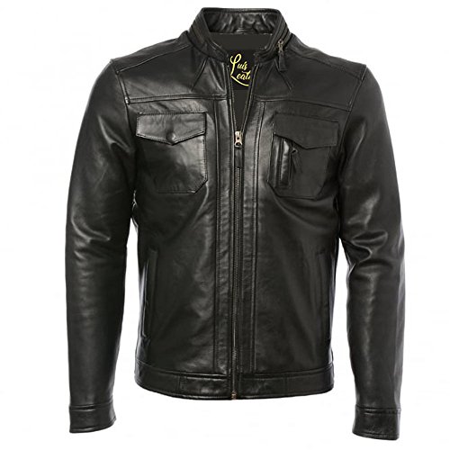 Image of Mens Tough Shady Genuine Lambskin Leather Jacket