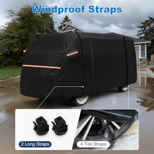 Image of QUNSUNUS Car Cover for VW Bus T1 T2 T3 1950-1992, Waterproof VW Bus Cover with Cotton Lining, All Weather VW Van Cover with Straps and Zipper for Wind, Sun, UV and Dust Protection