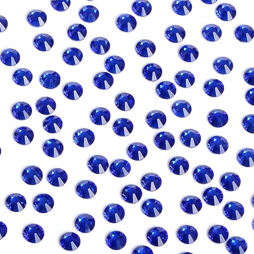 Image of Bymitel Hotfix Crystal Rhinestones Round Gems Iron on DIY Jewelry Making Flat Back for Crafts,Sapphire, 6.3mm(SS30 /288pcs)
