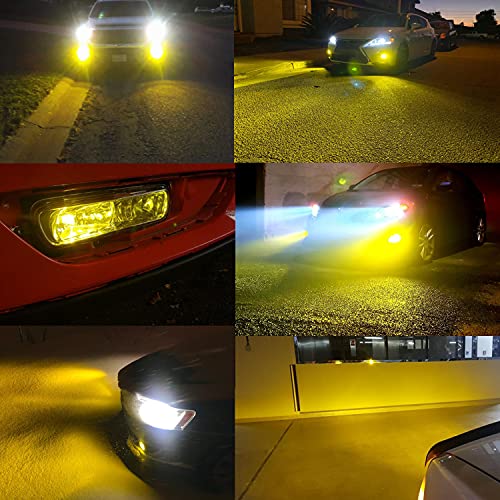 Alla Lighting 3800lm 886 898 881 LED Fog Light Bulbs Super Bright, 3000K Amber Yellow ETI 56-SMD 889 894 H27 Replacement (Off-road used only)