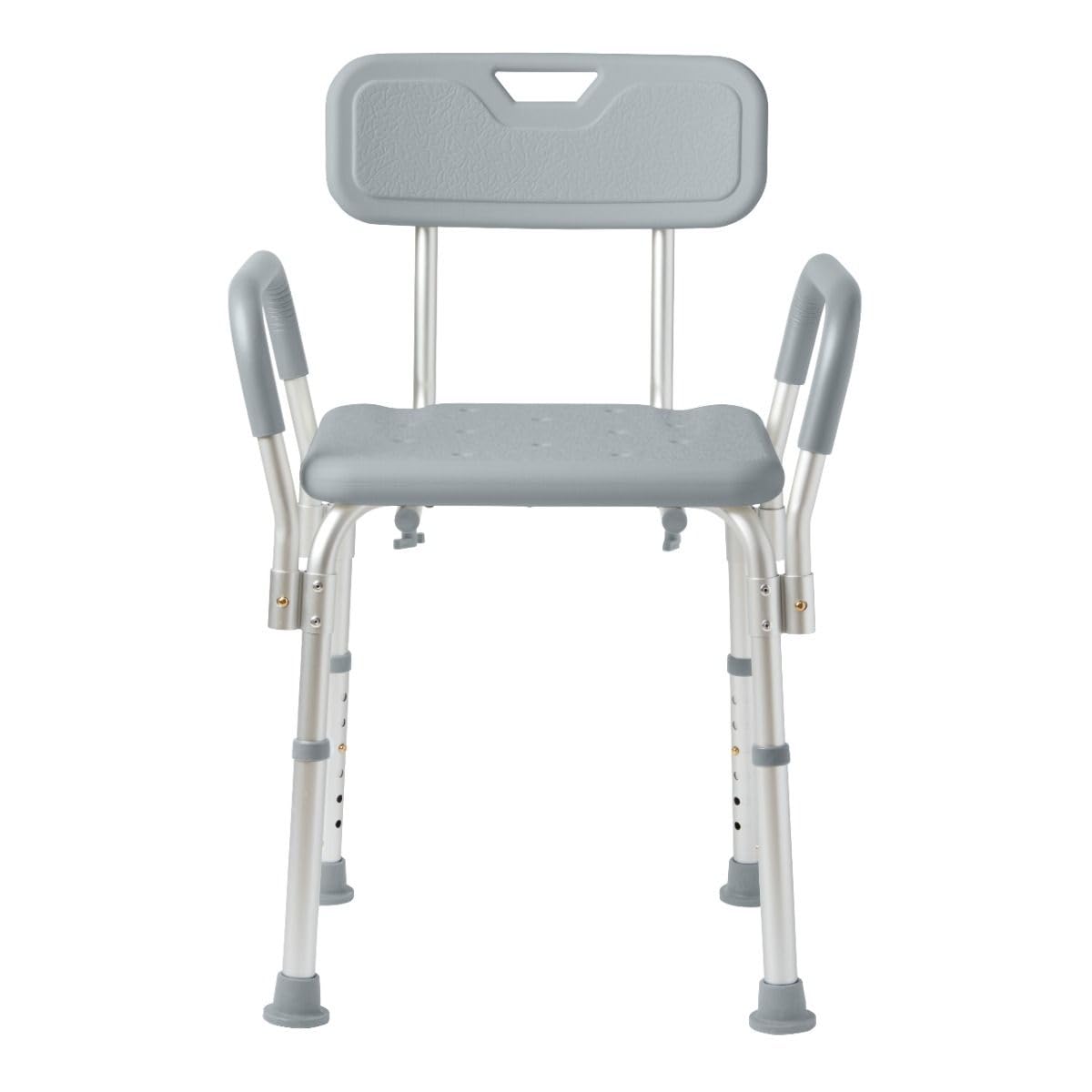 Dr. Dunley Bath Chair for Seniors, Shower Seat with Back, Suction Feet, 350 lb Weight Capacity