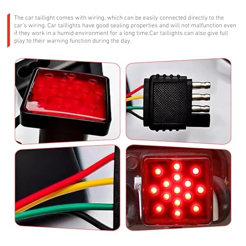 Image of 1 PC Trailer Hitch Light, Super Bright Towing Hitch Light, Waterproof Square LED Brake Lamp, Universal Trailer Accessories for Towing Truck SUV (Red #1)