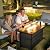 Sundale Outdoor Aluminum Patio Furniture Set w/Fire Pit, 7 Pcs Modern Outdoor Furniture, Metal Patio Conversation Sets for Deck, Backyard, Porch (Grey)