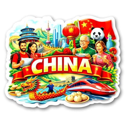 Image of Apna Gift China Souvenir Wooden Fridge Magnet - China Theme Decorative Refrigerator Magnet for Kitchen & Home Decor