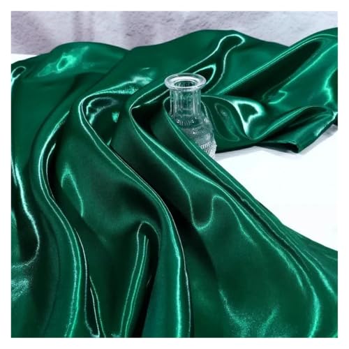 Tissu satin vert foncé de 3 mètres pour robe de mariée et soirée