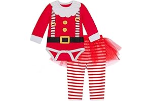 Baby Girls Newborn 1st Christmas Costume Tutu Dress Santa Claus Outfit