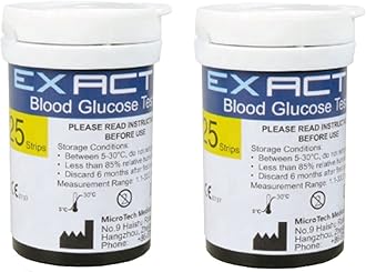 Blood Glucose Test Strips 50pcs & Lancets, Only for Exactive Vital Glucometer Blood Glucose Monitor