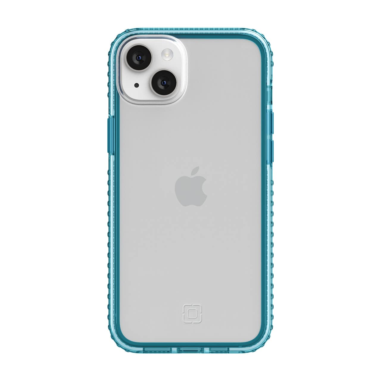 Incipio Grip Series Case for iPhone 14 Plus, Bluejay/Clear color, showing the front and back of the case.