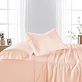 6Pcs Sheet Set - California Queen 60 x 84 Sheets - 800 Thread Count Egyptian Cotton Bed Sheets- 12 Inch deep Pocket Fitted Sheet with Elastic All Around (Peach Solid - California Queen 60 x 84)