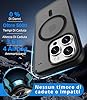 Vansdon Cover Magnetica per iPhone 15 Pro Max con 1 Pezzi Vetro Temperato, Compatibile con Magsafe, Protezione anticaduta di livello militare, Custodia Traslucida Opaca Sottile Antiurto-Nero