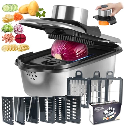 9-Blade Stainless Steel Veggie Chopper