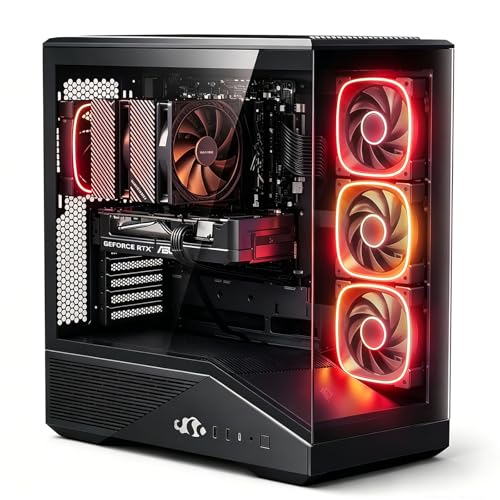 Image of NIMO Gaming-Desktop, GeForce RTX-5060 8GB Intel i5-14400F(Up to 3.6GHz beat i7-11700) 16GB DDR5, 1TB SSD, 650W Power Supply ARGB Fan x4, Prebuilt PC Business & AI Creation Digital Nomads Streaming