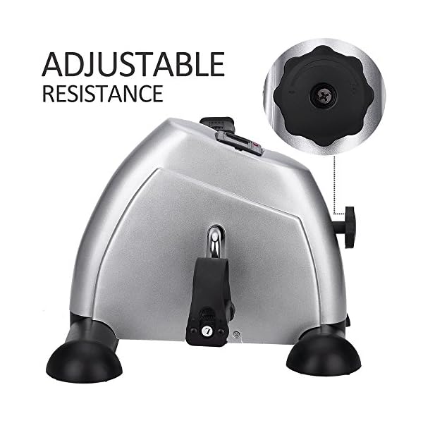 Mini Exercise Bike, himaly Under Desk Bike Pedal Exerciser Portable Foot Cycle Arm & Leg Peddler Machine with LCD Screen Displays