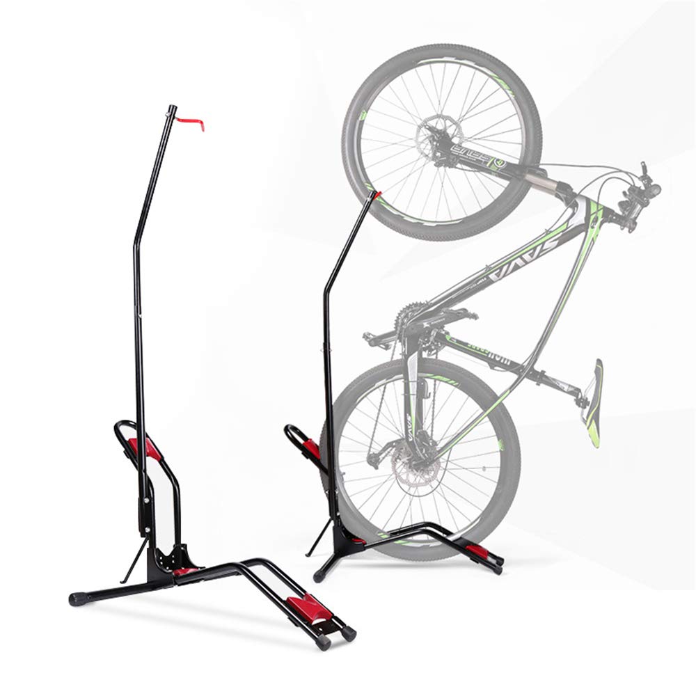 Bike Floor Stand - Indoor Vertical/Horizontal Bicycle Storage Rack Space Saving Easy to Install No Need to Damage Wall Fits Mountain, Road Bikes