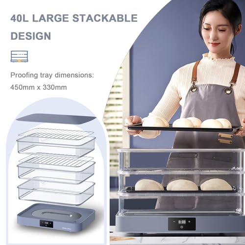 Caja de prueba de pan de 40 litros con control electrónico de temperatura de 20 a 45 °C 6