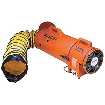 Allegro Industries 953325E Plastic Compaxial Blower with 25 Ducting, Ac, 220V/50 Hz, 8"
