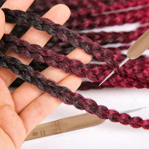 Gancho de crochet de 0.5 mm con mango de bambú para tejer rastas 6