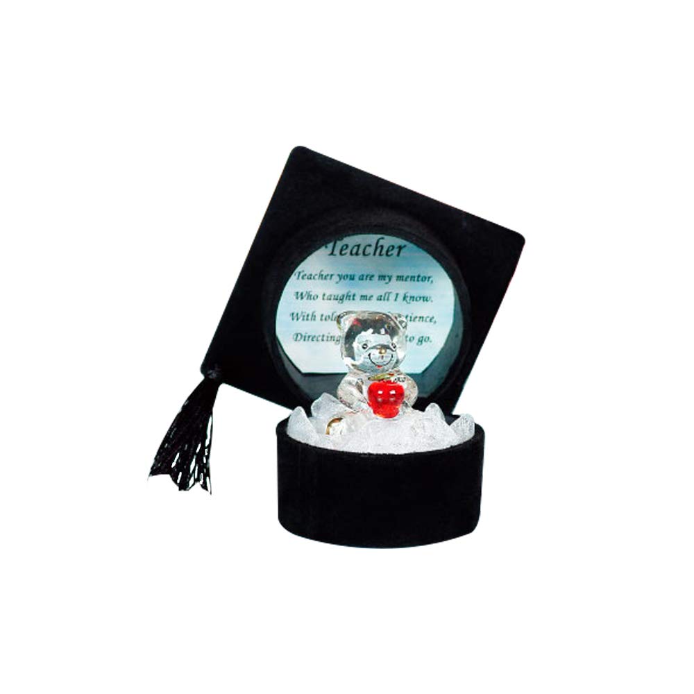 Congratulations Graduation Gift Box Ornaments With Crystal Glass Figurine and Memorable Poem, Perfect Present for University, College, and School Graduates. Special Packaging (Teacher Box)