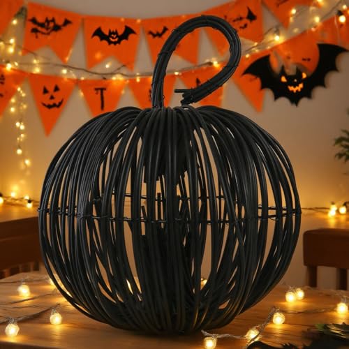 Lámpara colgante de calabazas de ratán tejida para lámpara de techo en dormitorio 3