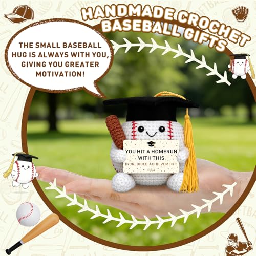 Muñeca de crochet baseball graduación 2027 miniatura 3