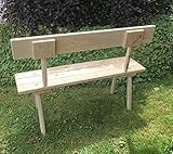 bankier mittelalter  Sonder Mittelalterliche Bank mit Rückenlehne zum stecken, aus Eiche 25-30 mm mit 8-kantigen Beinen, 120 cm lang, Sitzfläche ca. 60cm hoch