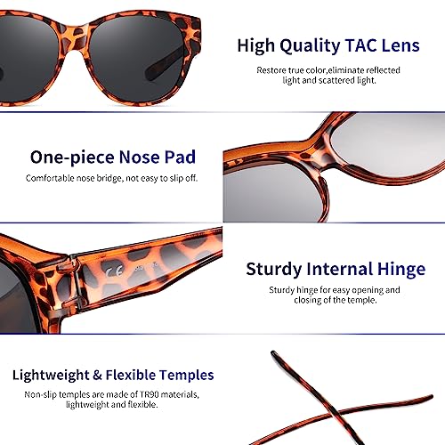 Image of GEGURI Polarized Sunglasses Fit Over Glasses for Men Women, Oversized Square Sun Glasses UV400 Protection Shades