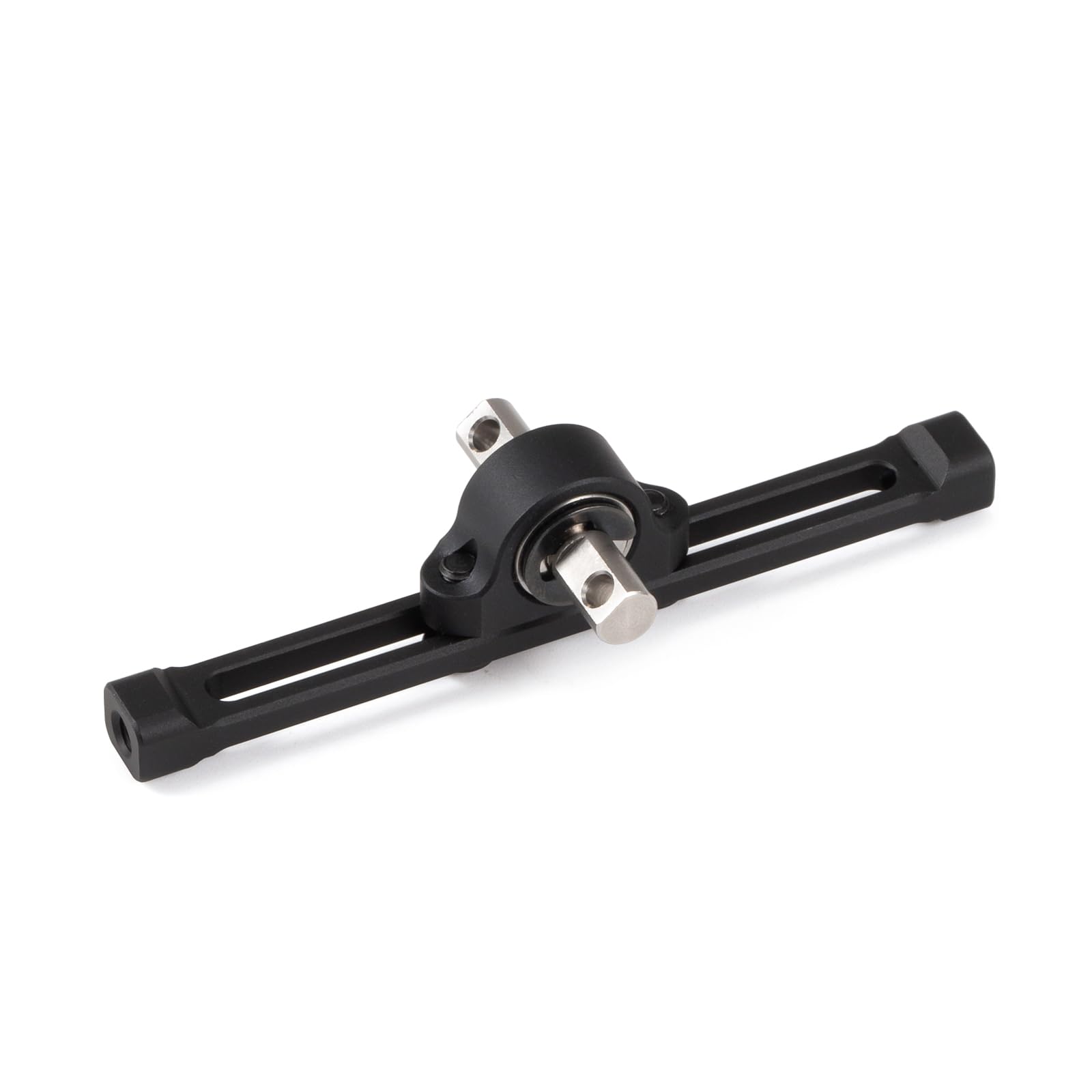 Adjustable Carrier Bearing 70mm Width Transfer Case, Aluminum Alloy CNC Machined for 1/10 RC Crawler LCG Chassis Cheater Rigs Comp Build (Black)