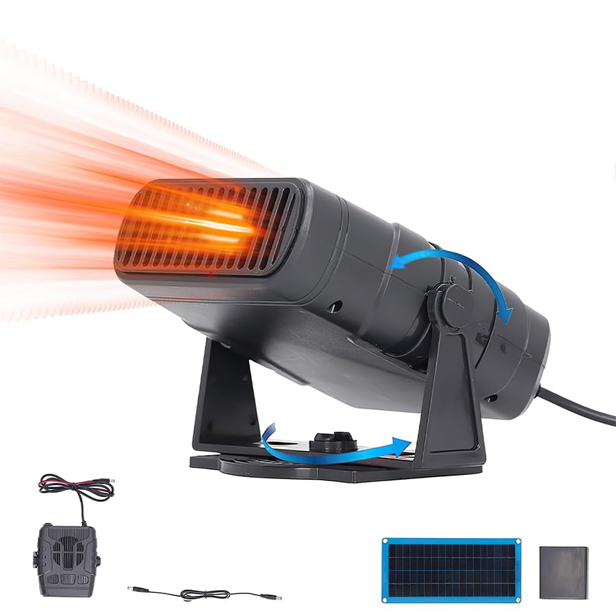 Calefactor Compacto, Termoventilador, Protección Antivuelco y Contra Sobrecalentamiento, Hot Air Heater,Termoventilador Pequeño Área de Cobertura，Camping, Senderismo