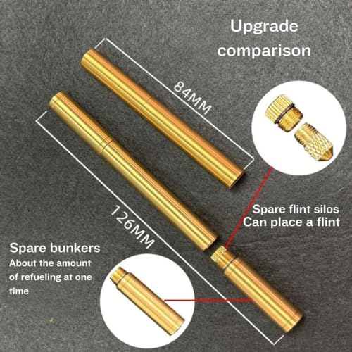 Image of Smoke King Lighter, Brass Gold Nunchaku Style, Dual Fuel Tank, Retro Bamboo Design, 360 Rotation, Windproof Refillable Metal Lighter for Outdoor, Camping, Collection (Fuel Not Included)